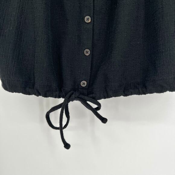 Madewell Texture & Thread Off-the-Shoulder Top Black size Large - Picture 10 of 12